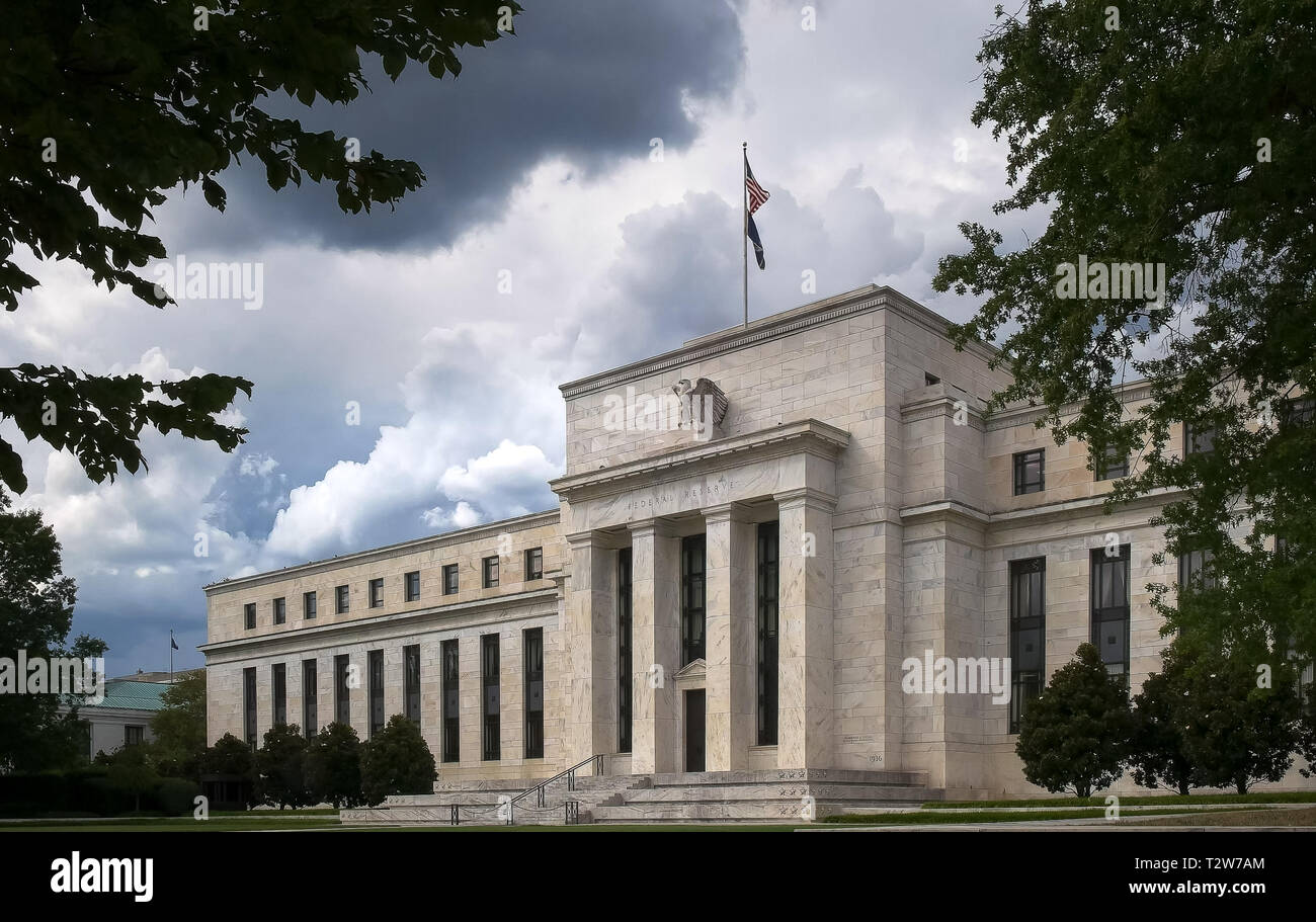 Das Äußere des Federal Reserve Building in Washington, DC Stockfoto