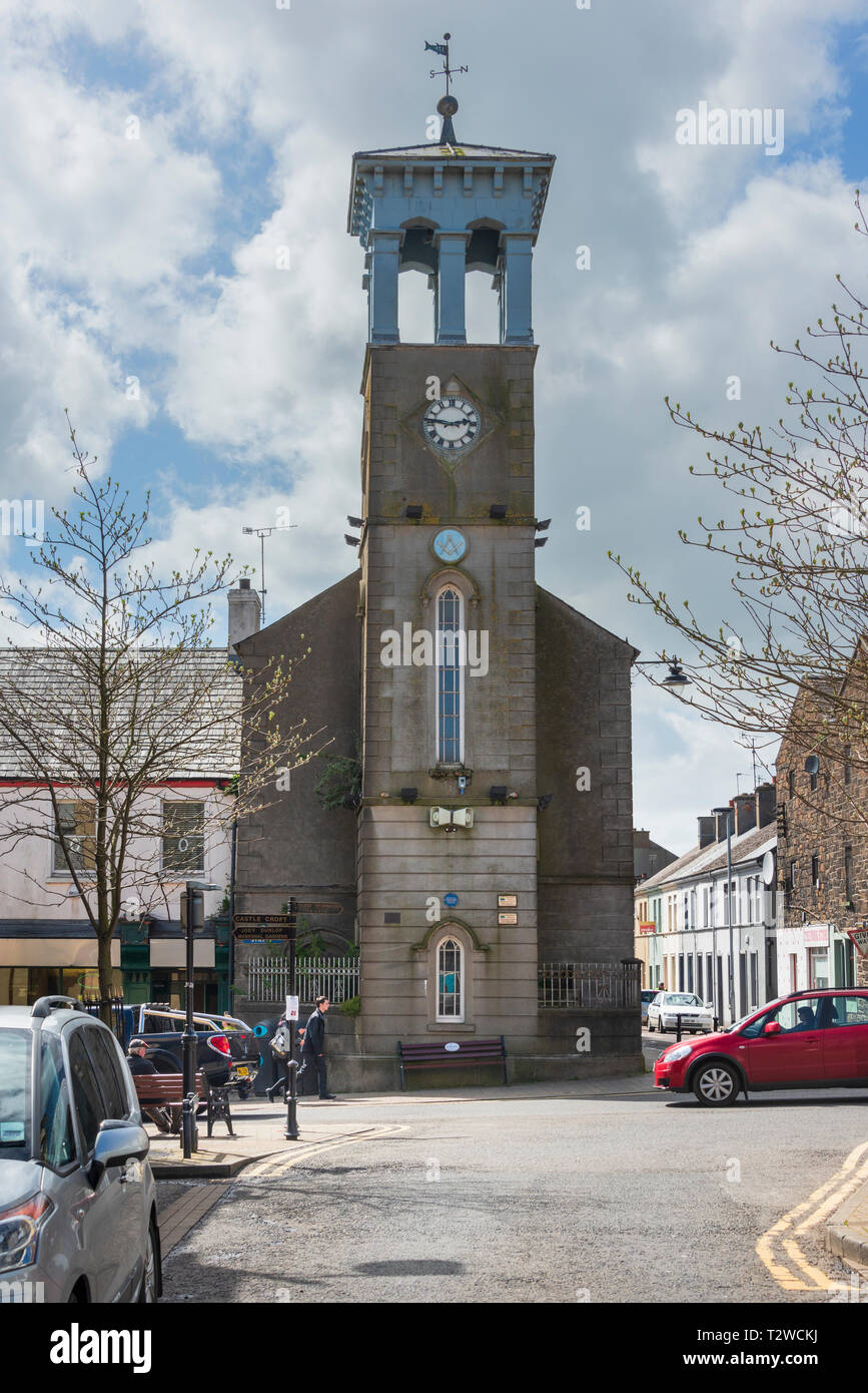 Der Diamant Town Clock Tower in Ballymoney County Antrim, Nordirland Stockfoto