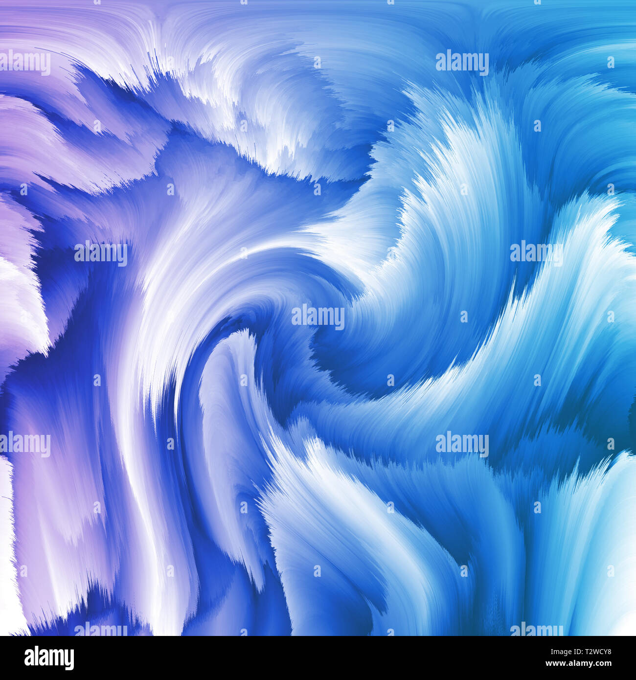 Abstrakte wellig Hintergrund in Blau - Imitation von Wirbeln, Energie, Bewegung. Digital generierte Illustration - Computer Graphic Stockfoto