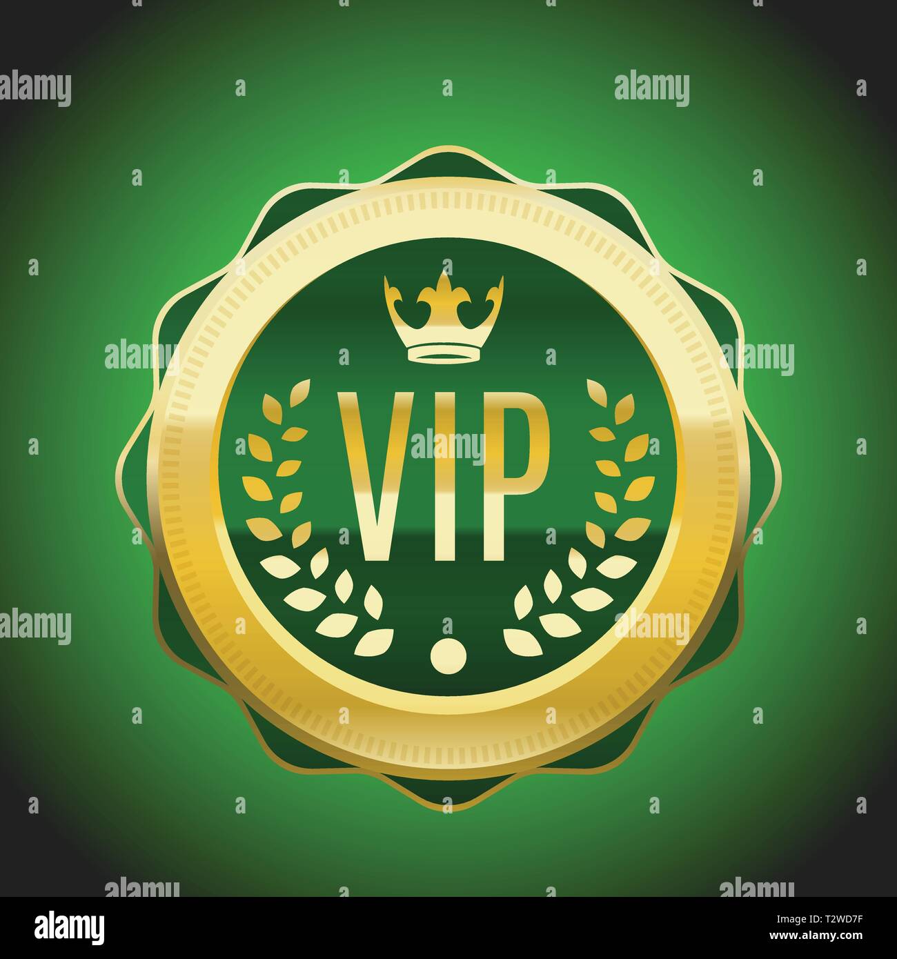 Vip golden Label. Premium-Medaille. Vector Illustration Stock Vektor