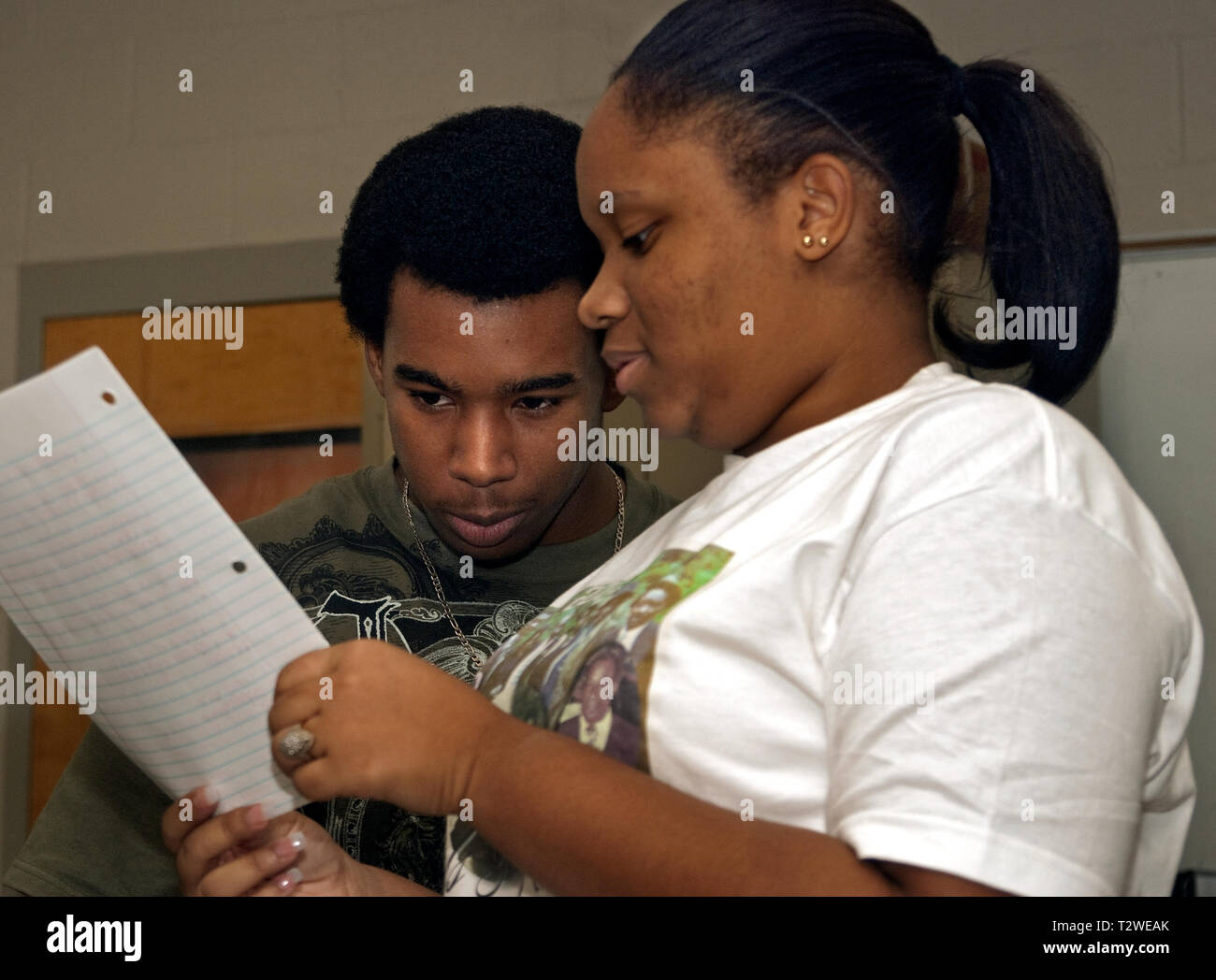 Afro-amerikanische Studenten in ihren älteren Wahlfach teilnehmen, 'Kulturen', Sept. 21, 2009 in McComb, Mississippi. Stockfoto