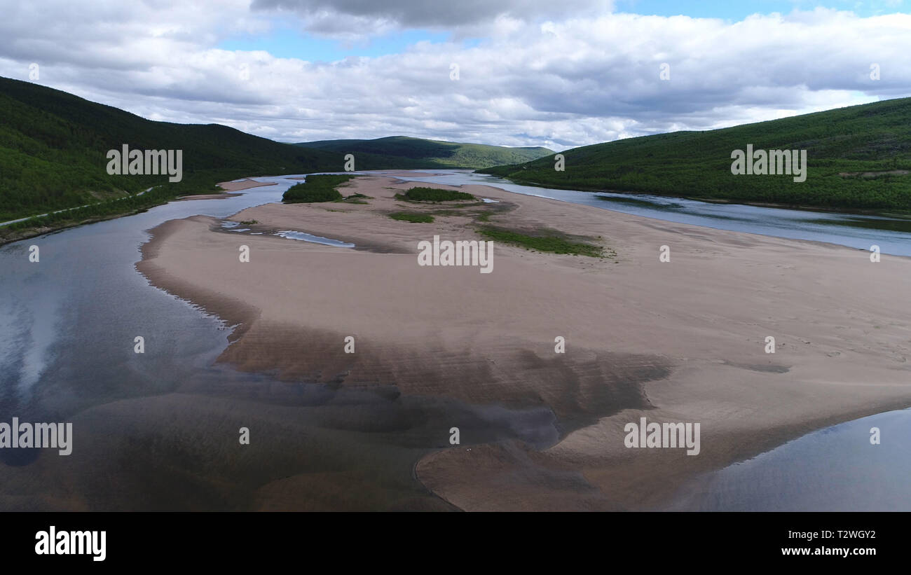 Norwegen, Finnland, Tana River Sandbänke Stockfoto