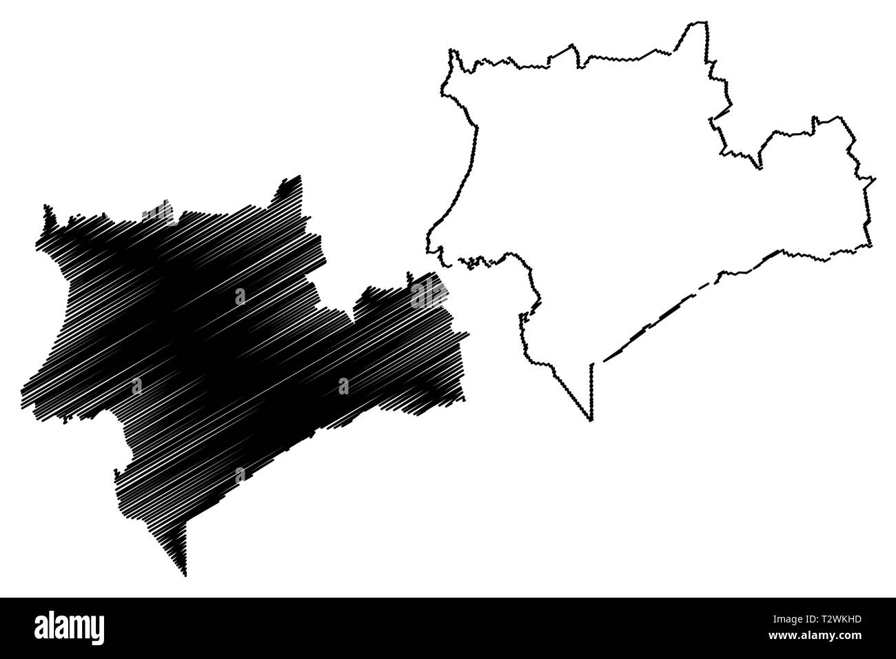 Souss-Massa Region (administrative divisions von Marokko, Königreich Marokko, Marokko) Karte Vektor-illustration, kritzeln Skizze Sus-Massa ma Stock Vektor