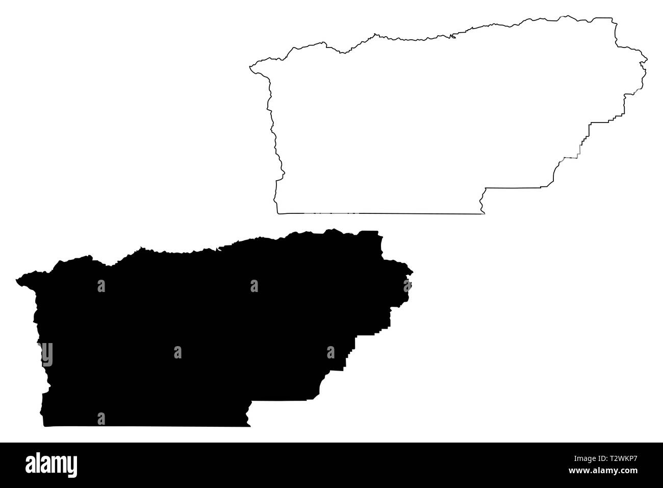 Tehama County, Kalifornien (Grafschaften in Kalifornien, Vereinigte Staaten von Amerika, USA, USA, USA) Karte Vektor-illustration, kritzeln Skizze Tehama Karte Stock Vektor