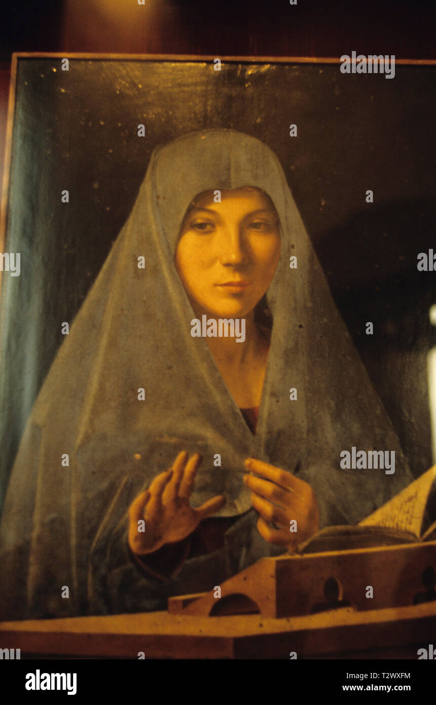 Annunciata di Palermo, Antonello da Messina, Galleria Regionale (Regional Gallery), der Palazzo Abatellis, Palermo, Sicilia (Sizilien), Italien Stockfoto
