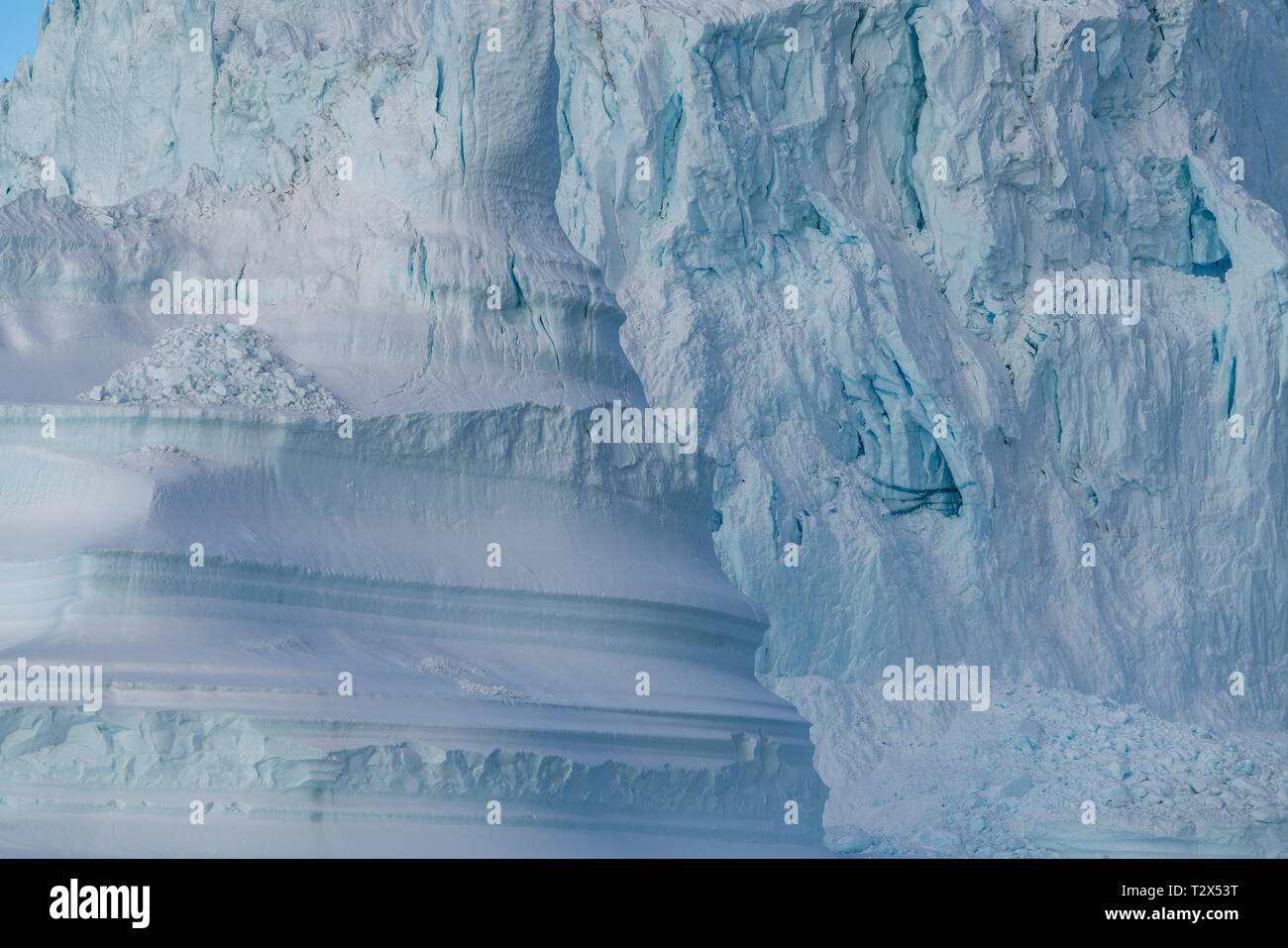 Nahaufnahme des Eisbergs, Scoresbysund, Grönland Stockfoto