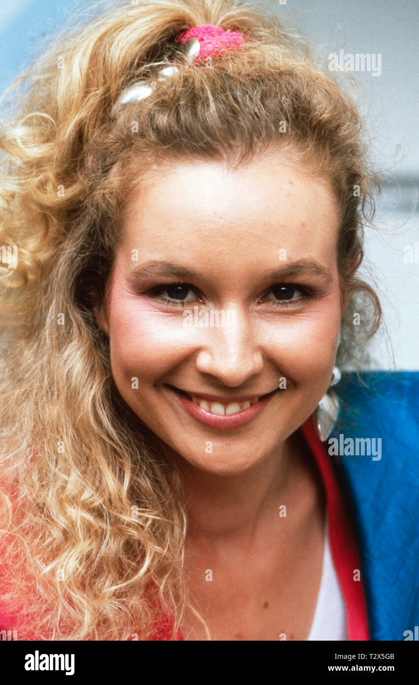 Babette Einstmann, English britische Fernsehmoderatorin, Ca. 1992. Deutsch Britischen TV-Moderatorin Babette Einstmann, Ca. 1992. Stockfoto
