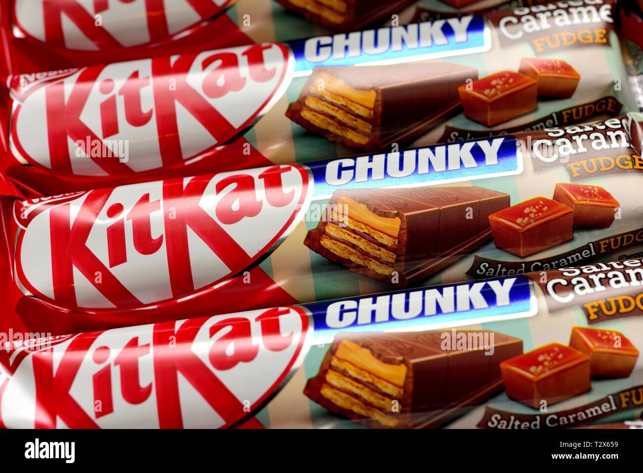 Kitkat Chunky Caramel fudge, gesalzen Stockfoto
