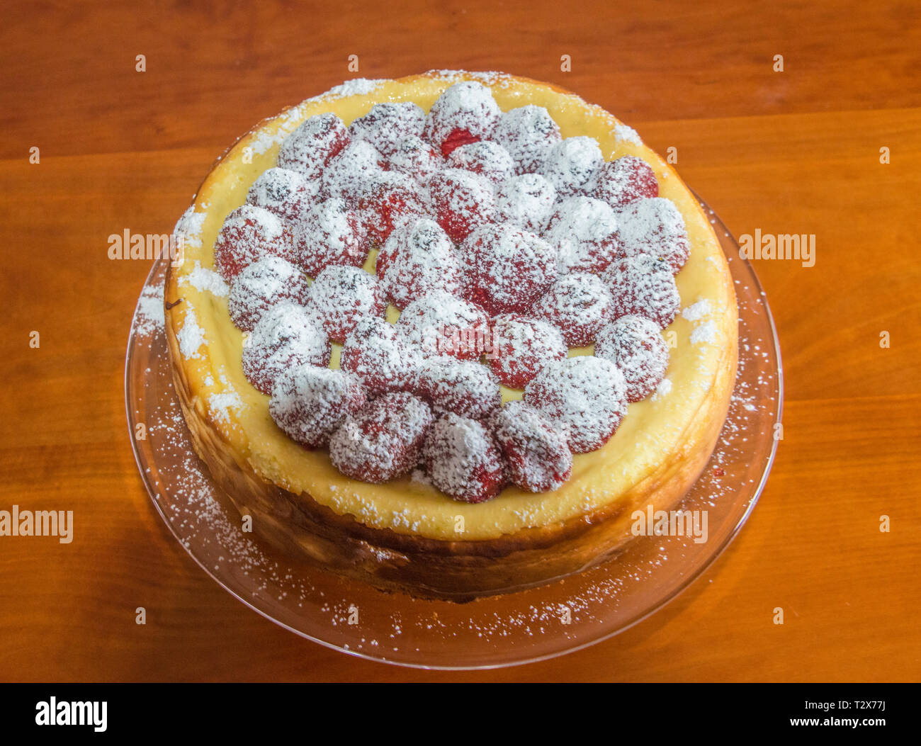 Erdbeer lime Cheesecake Stockfoto