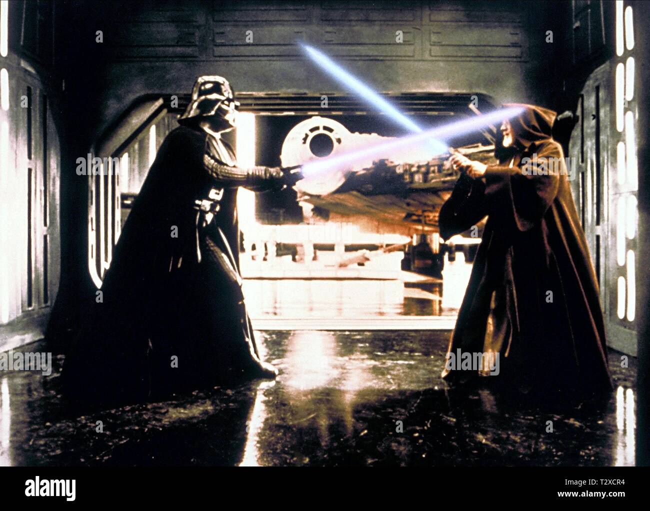 DAVID PROWSE, Alec Guinness, Star Wars: Episode IV - Eine neue Hoffnung, 1977 Stockfoto