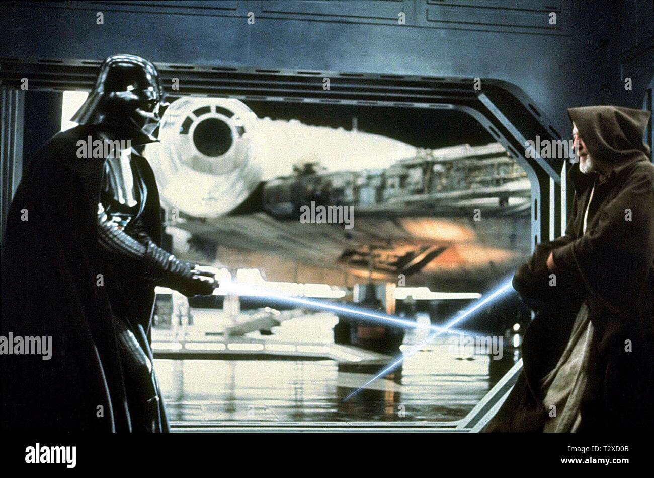 DAVID PROWSE, Alec Guinness, Star Wars: Episode IV - Eine neue Hoffnung, 1977 Stockfoto