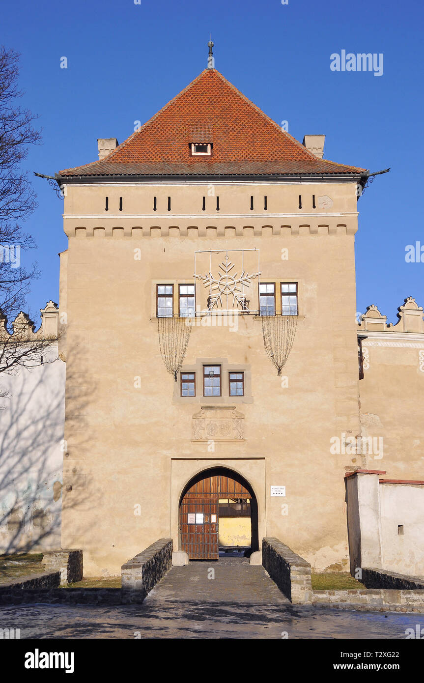 Burg in Kezmarok, Slowakei. Vár Késmárkon, Szlovákia. Stockfoto