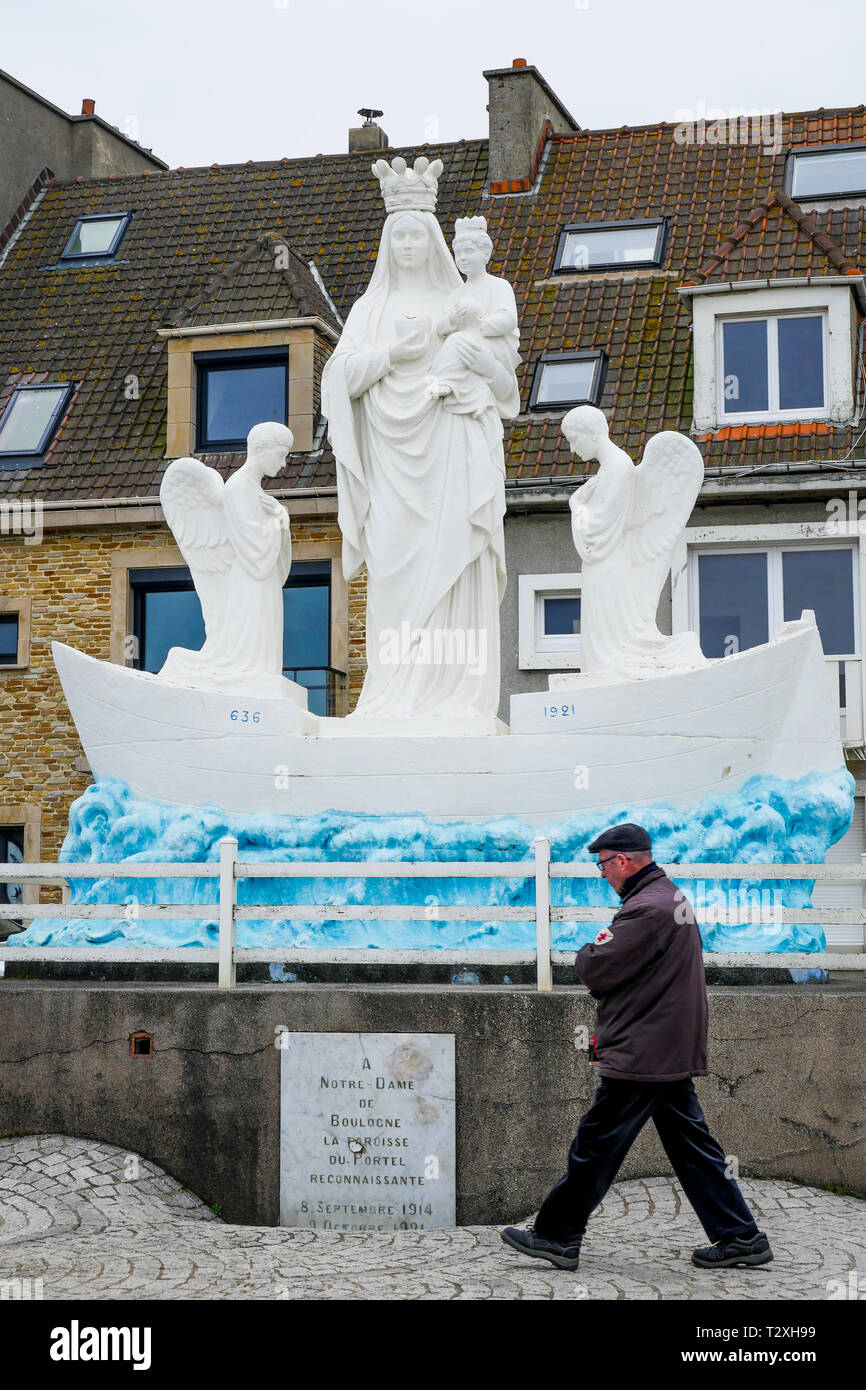 Notre-Dame de Boulogne, Quai de la Vierge, Le Pörtel, Hauts-de-France, Frankreich Stockfoto