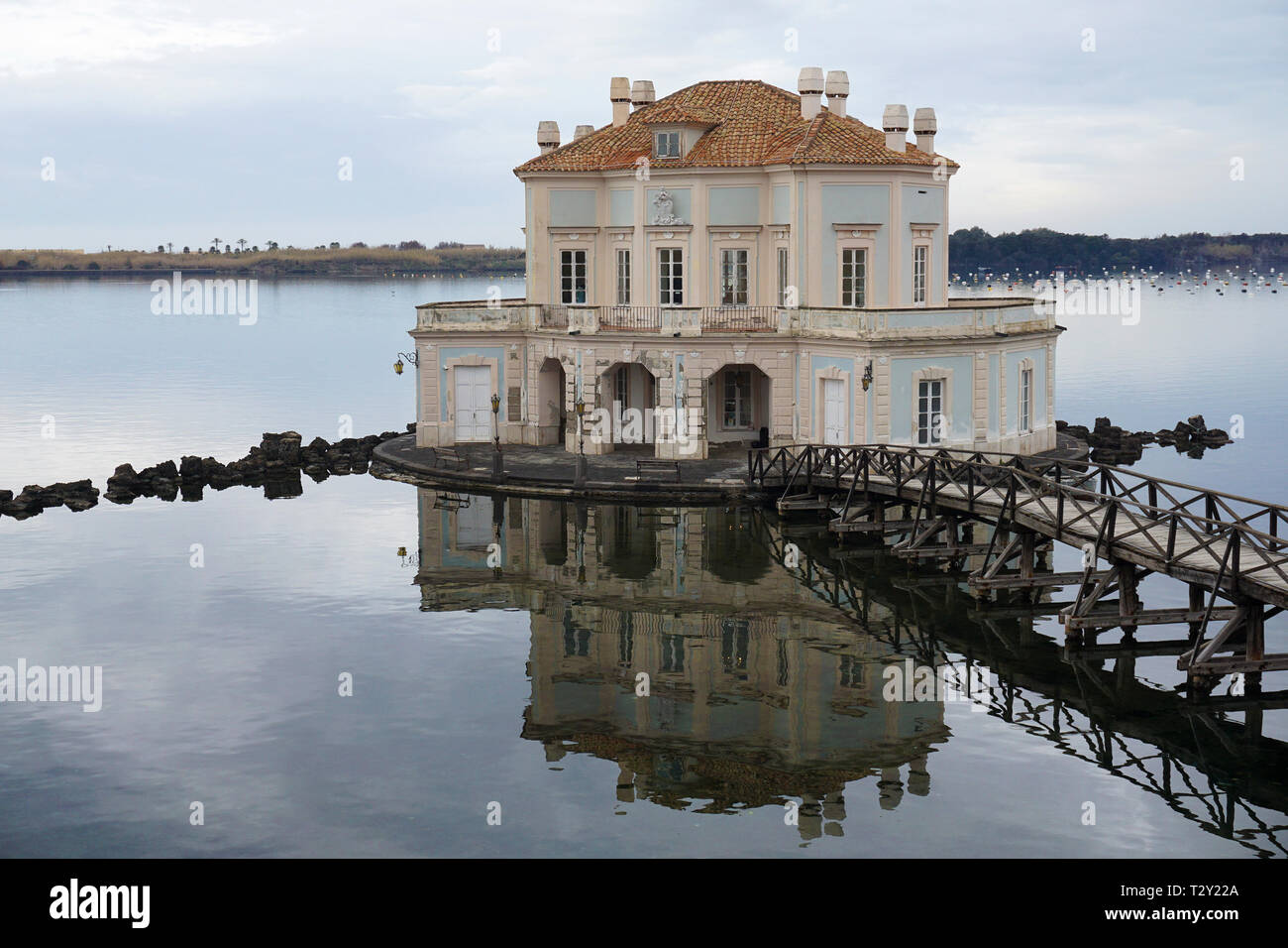 Royal bourbonischen Jagd und Fischerei Lodge am See Fusaro Stockfoto