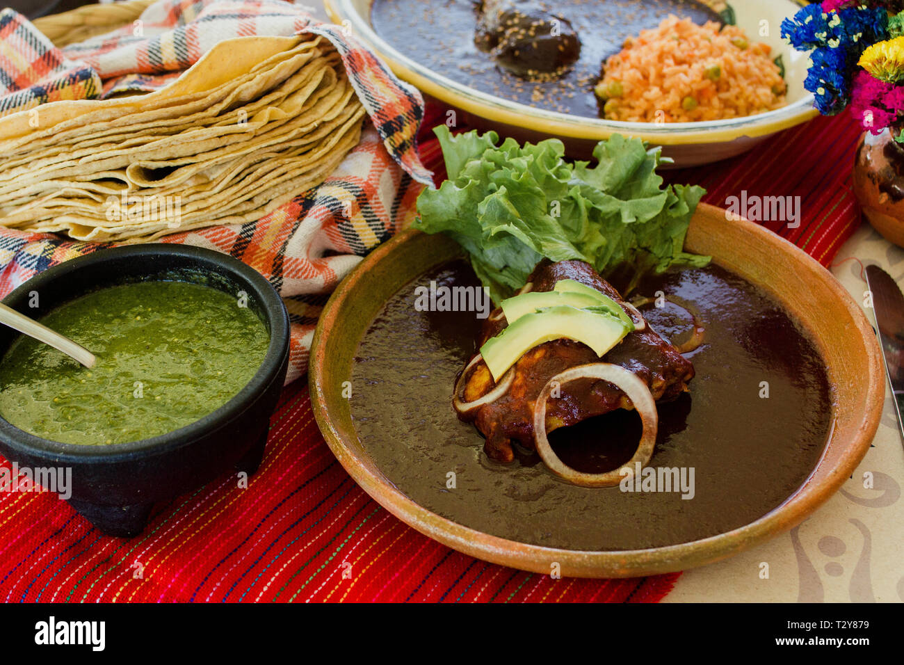 Adobo mexikanische Mole, scharfes Essen in Mexiko Stockfoto