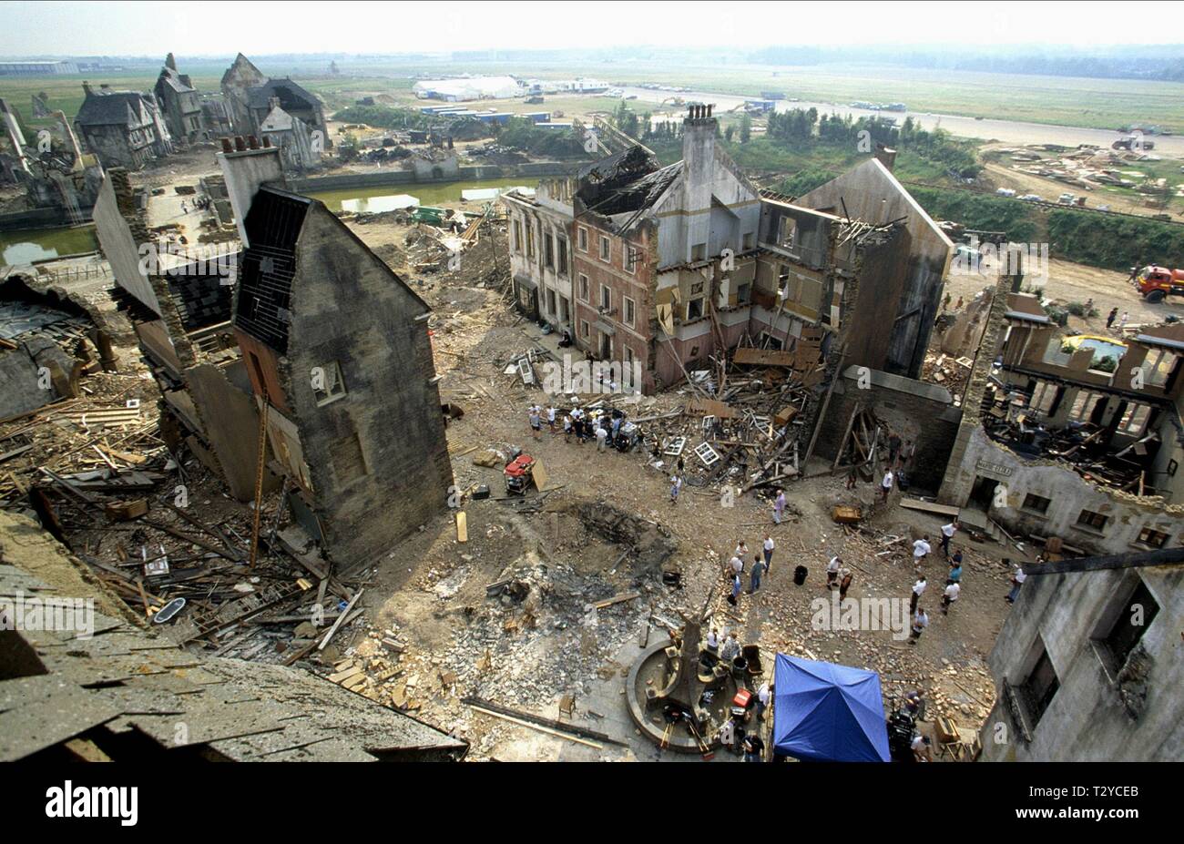 Film Crew Auf Stadt Saving Private Ryan 1998 Stockfotografie Alamy