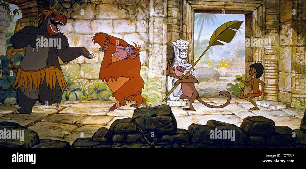 BALOO, KING LOUIE, MOWGLI, DAS DSCHUNGELBUCH, 1967 Stockfoto