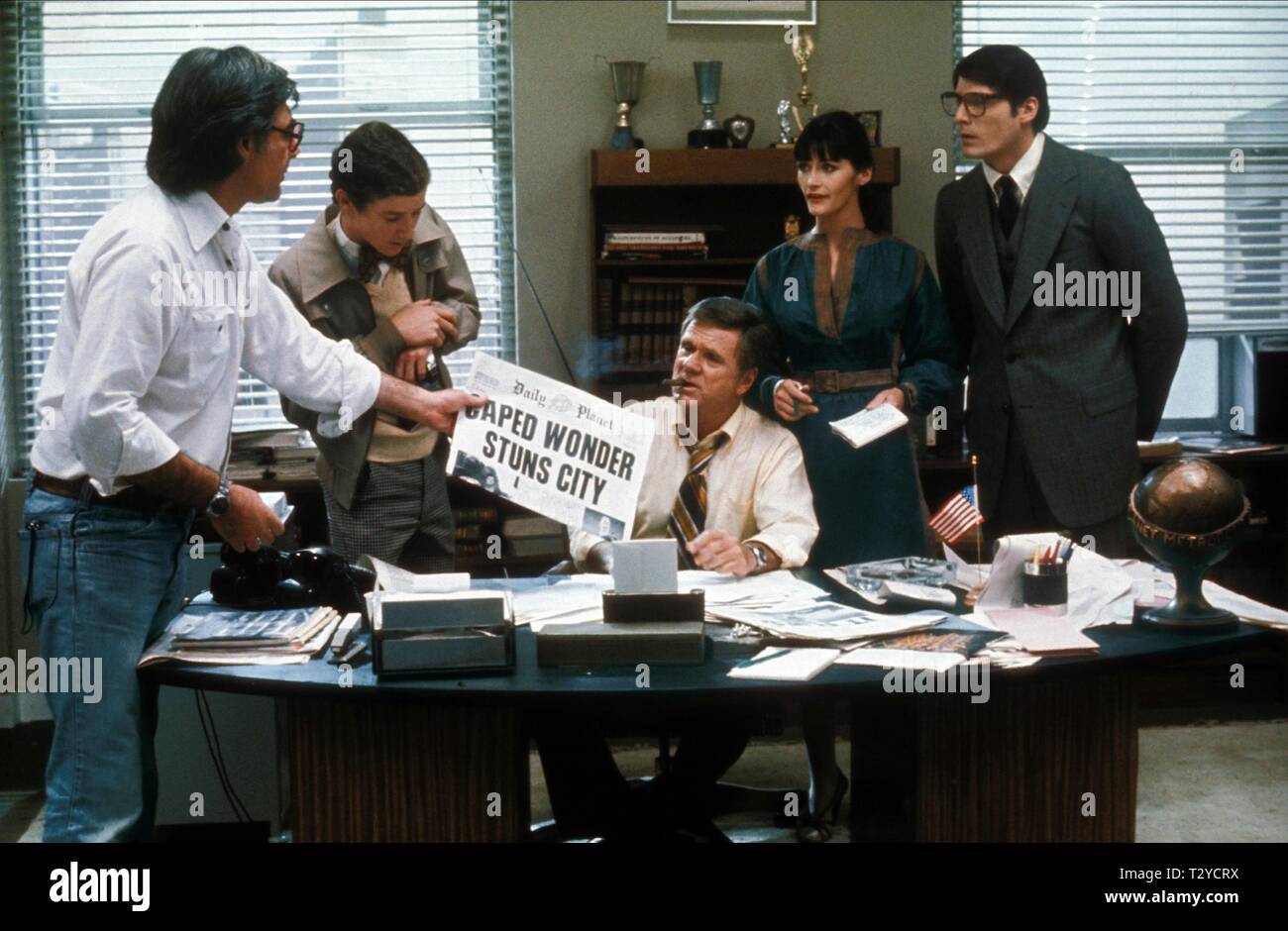 JACKIE COOPER, Margot Kidder, Christopher Reeve, Superman, 1978 Stockfoto