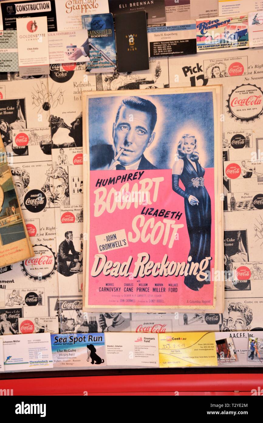 Film Poster - 1947 - Dead Reckoning, mit Humphrey Bogart, Elizabeth Scott, von Wallace Ford Stockfoto