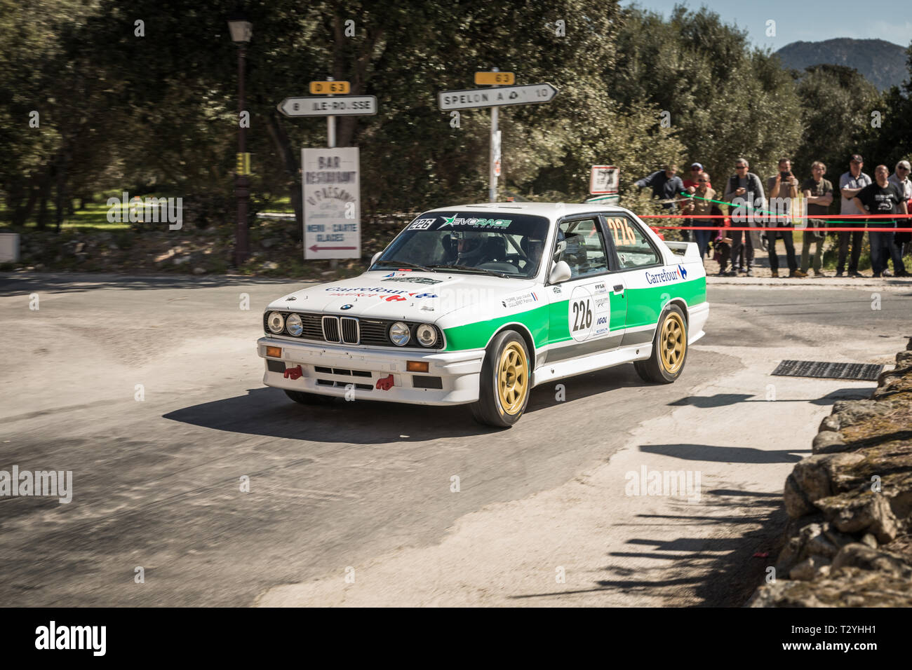 Regino, Korsika - 31.März 2019. J-C. Torre & S. Cullieret konkurrieren in der Wertungsprüfung SS13 zwischen Regino und Cassano in Korsika im Jahr 2019 Tou Stockfoto