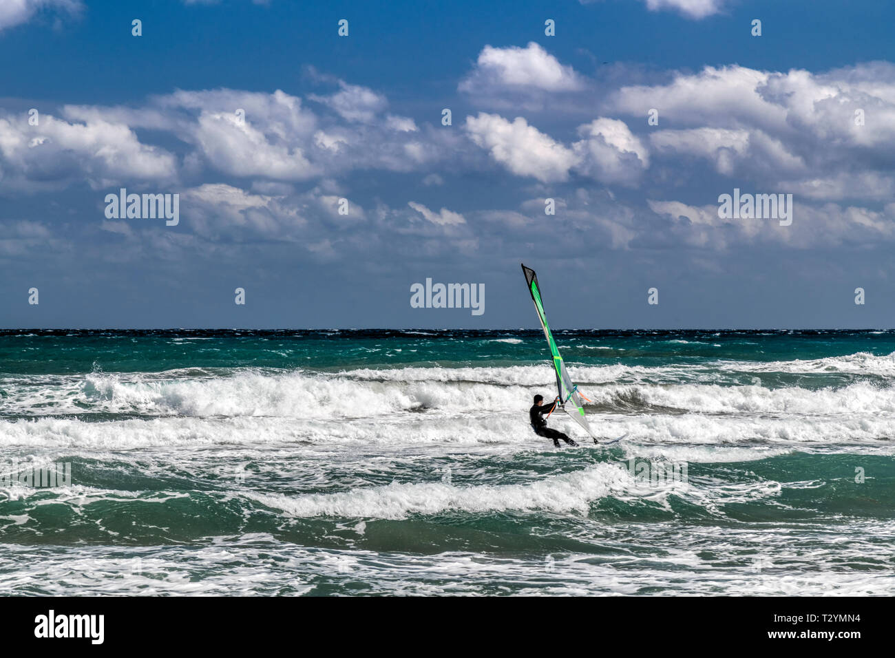 Windsurfer, Tarifa, Andalusien, Spanien Stockfoto