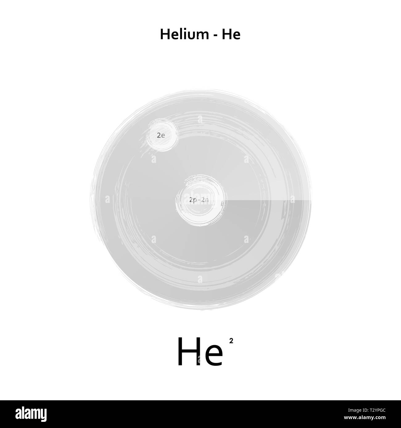 Helium chemisches Element der atomaren Struktur Abbildung: Hintergrund Stockfoto