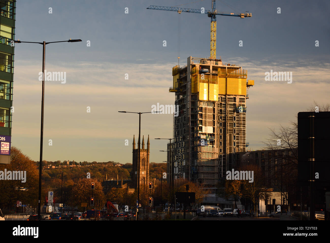 Neue Ära Tower, St. Mary's Gate, Sheffield im Bau Stockfoto