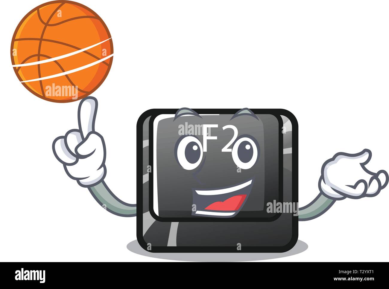 Mit Basketball der Taste F2 in der Form Charakter Vector Illustration Stock Vektor