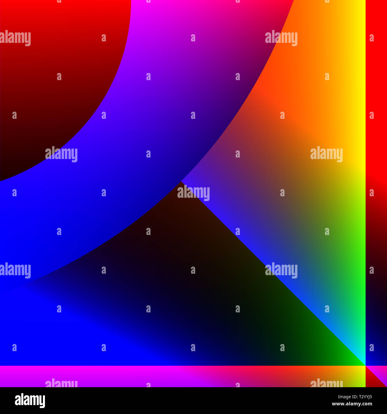 Computer Zeichnung mit verschiedenen Farben und Formen bilden, amorph, unregelmäßige oder symmetrischen Bild Stockfoto