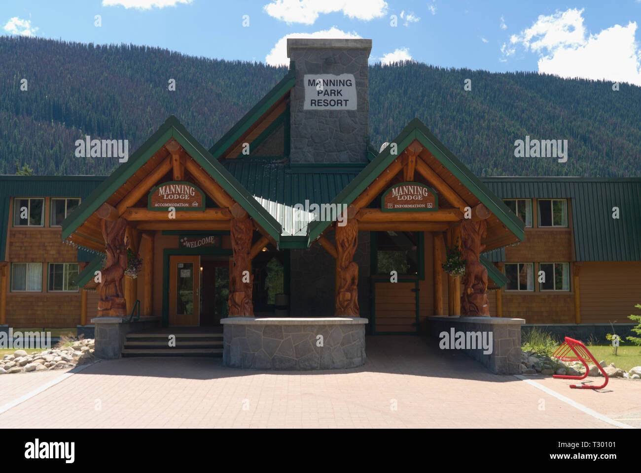 Manning Park Lodge im Sommer in British Columbia, Kanada Stockfoto