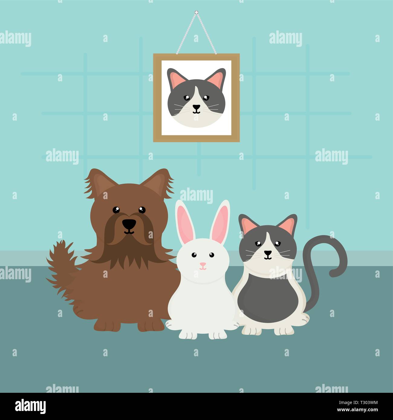 Gruppe von Maskottchen zeichen Vector Illustration Design Stock Vektor