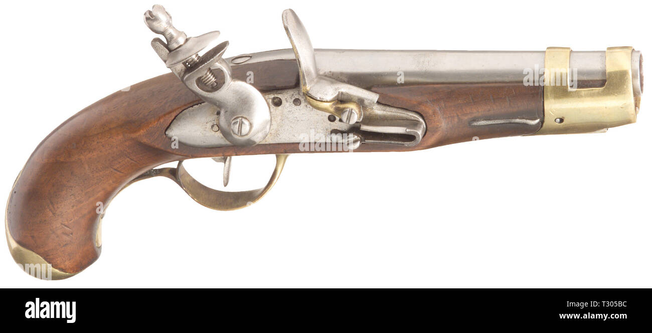 Handfeuerwaffen, Pistolen, musketen Pistole Kaliber 15,2 mm, ähnlich Gendarmerie Pistole Modell 1770 / 1797, Frankreich, Additional-Rights - Clearance-Info - Not-Available Stockfoto