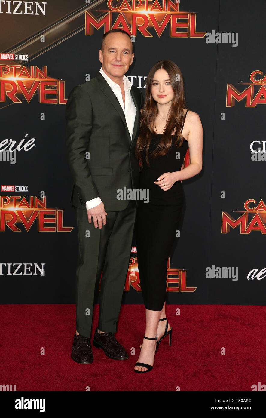 Die Weltpremiere von "Marvel Studios" Captain Marvel, "Mit: Clark Gregg, Stella Gregg Wo: Hollywood, California, United States Wenn: 04 Mar 2019 Credit: FayesVision/WENN.com Stockfoto