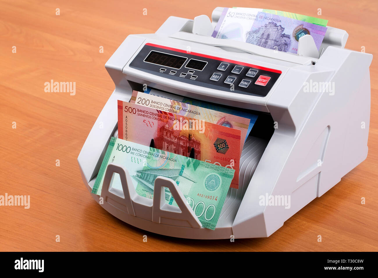 Nicaraguan Cordoba, einen geschäftlichen Hintergrund Stockfoto