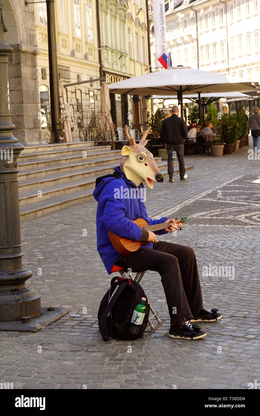 Gaukler, Ljubljana, Slowenien Stockfoto