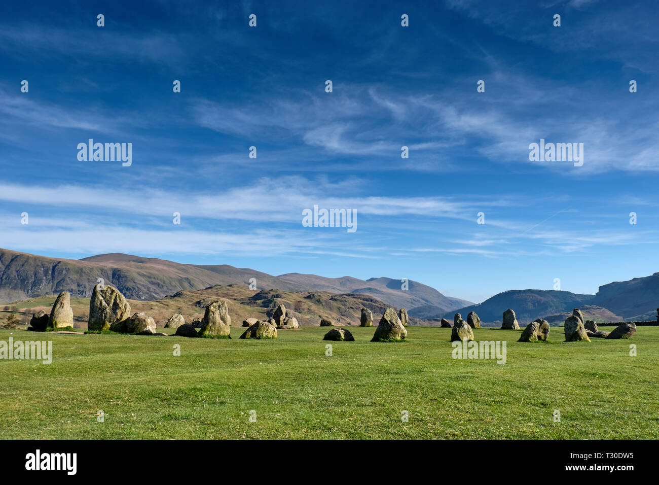 Castlerigg Steinkreis, Keswick, Lake District, Cumbria Stockfoto