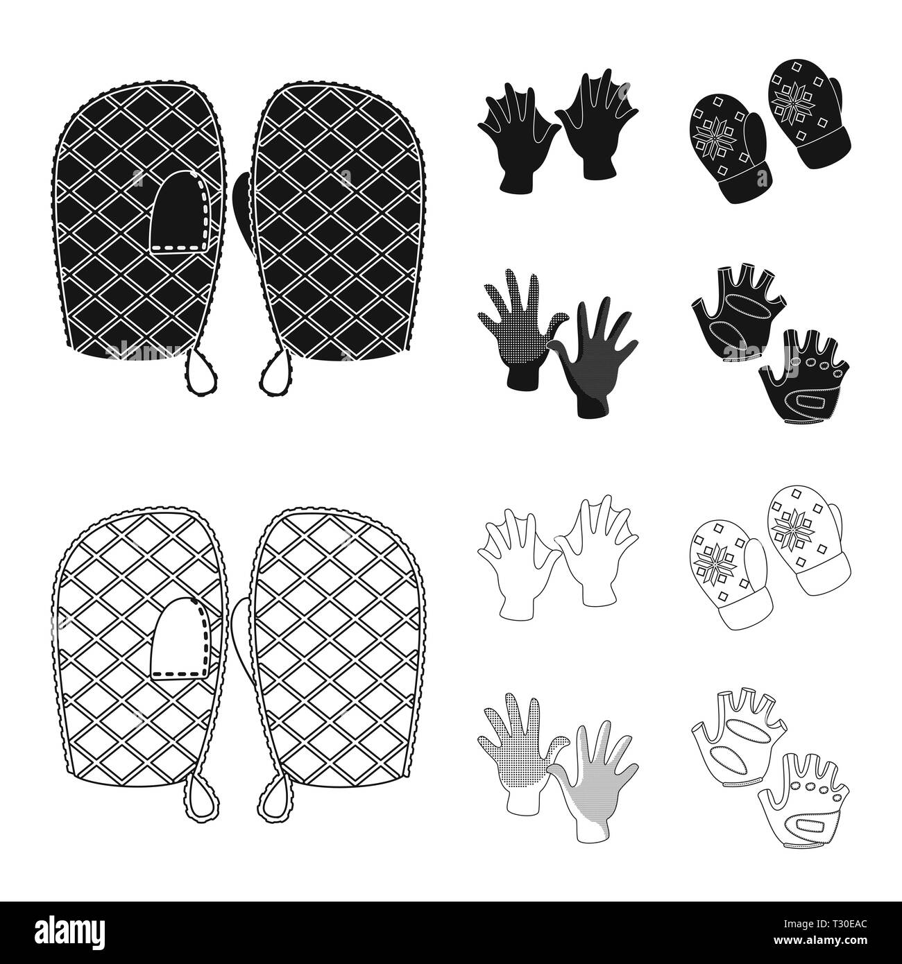 Vector Illustration der Silhouette und Sicherheit Symbol. Satz von Silhouette und Komfort vektor Illustration. Stock Vektor