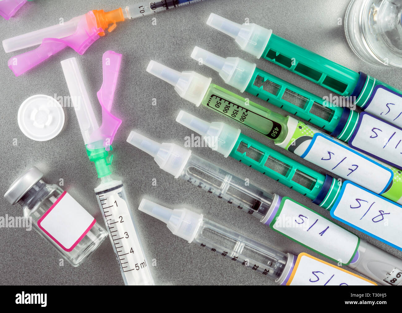 Insulininjektion Nadel bzw. Stift für den Gebrauch durch Diabetiker Stockfoto