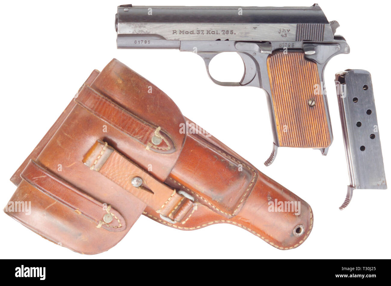 Jhv 43, ausgestellt für die Deutsche Luftwaffe (Luftwaffe), mit Holster und Magazin, Editorial-Use - Nur Stockfoto