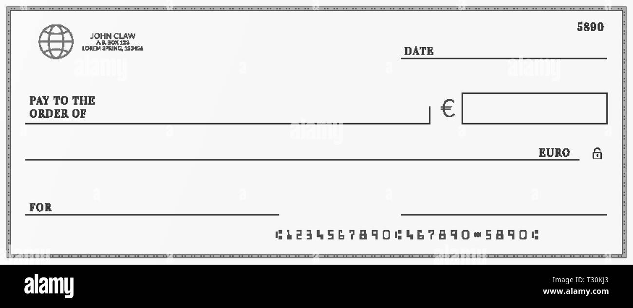 Bankscheck Schwarzweiß-Stockfotos und -bilder - Alamy For Large Blank Cheque Template