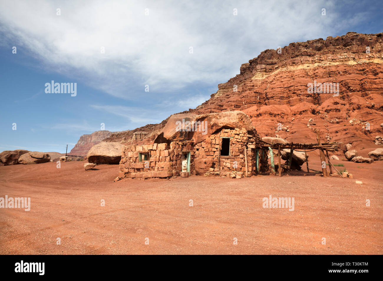 Verlassene Wohnung in Vermillion Cliffs, Indiana, Nordamerika Stockfoto