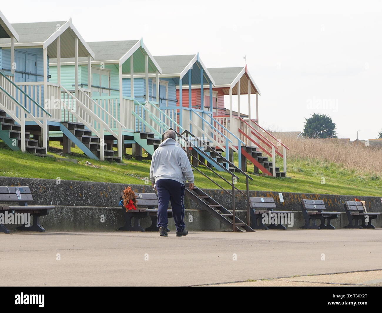 Münster am Meer, Kent, Großbritannien. 5. April 2019. UK Wetter: Einen sonnigen und windigen Nachmittag in Münster am Meer, Kent. Credit: James Bell/Alamy leben Nachrichten Stockfoto