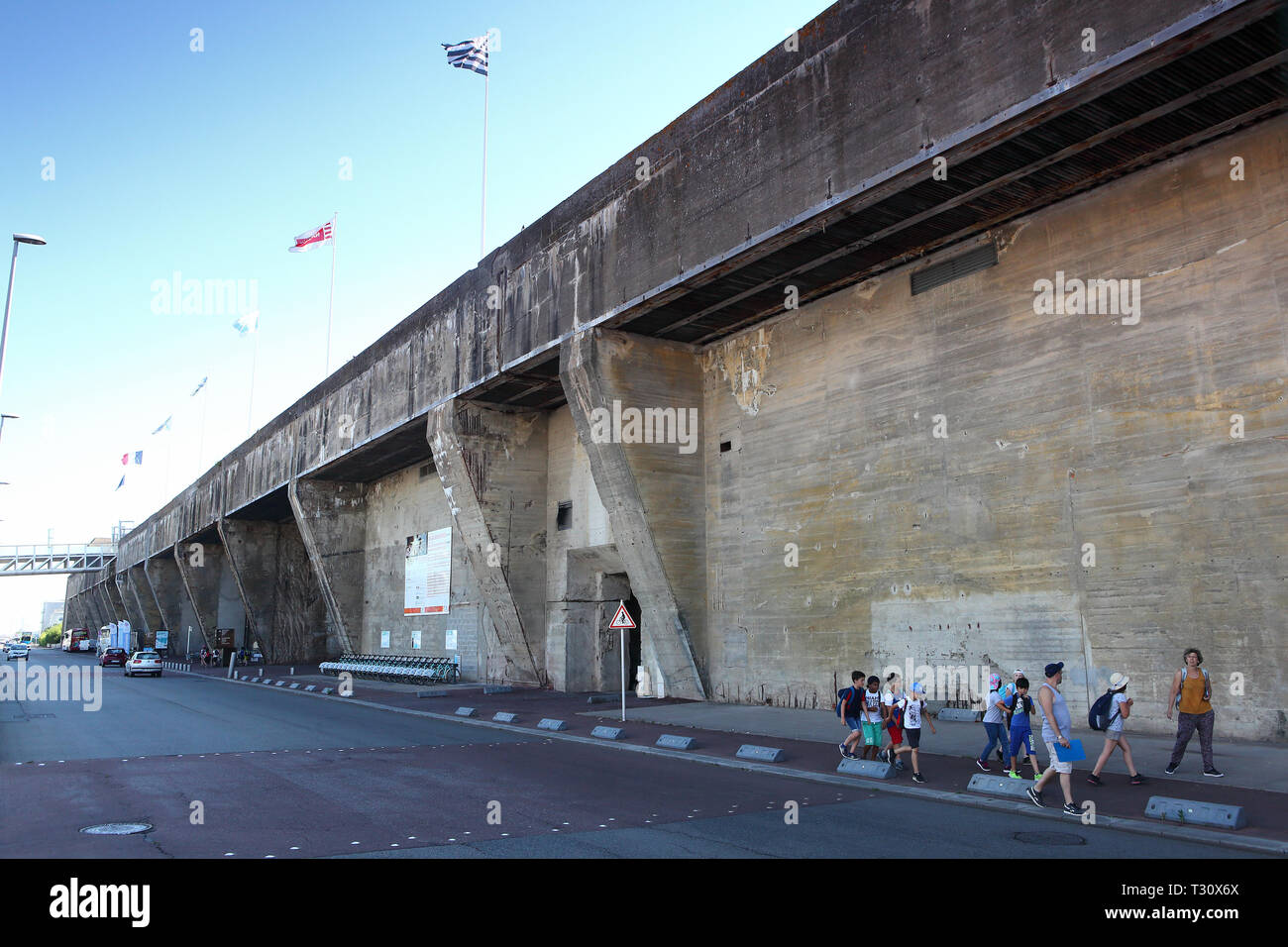 St. Nazaire, Frankreich. Juli 31, 2018. Blick auf den Eingang des Deutschen u-boot Bunker in St. Nazaire. | Verwendung der weltweiten Kredit: dpa/Alamy leben Nachrichten Stockfoto