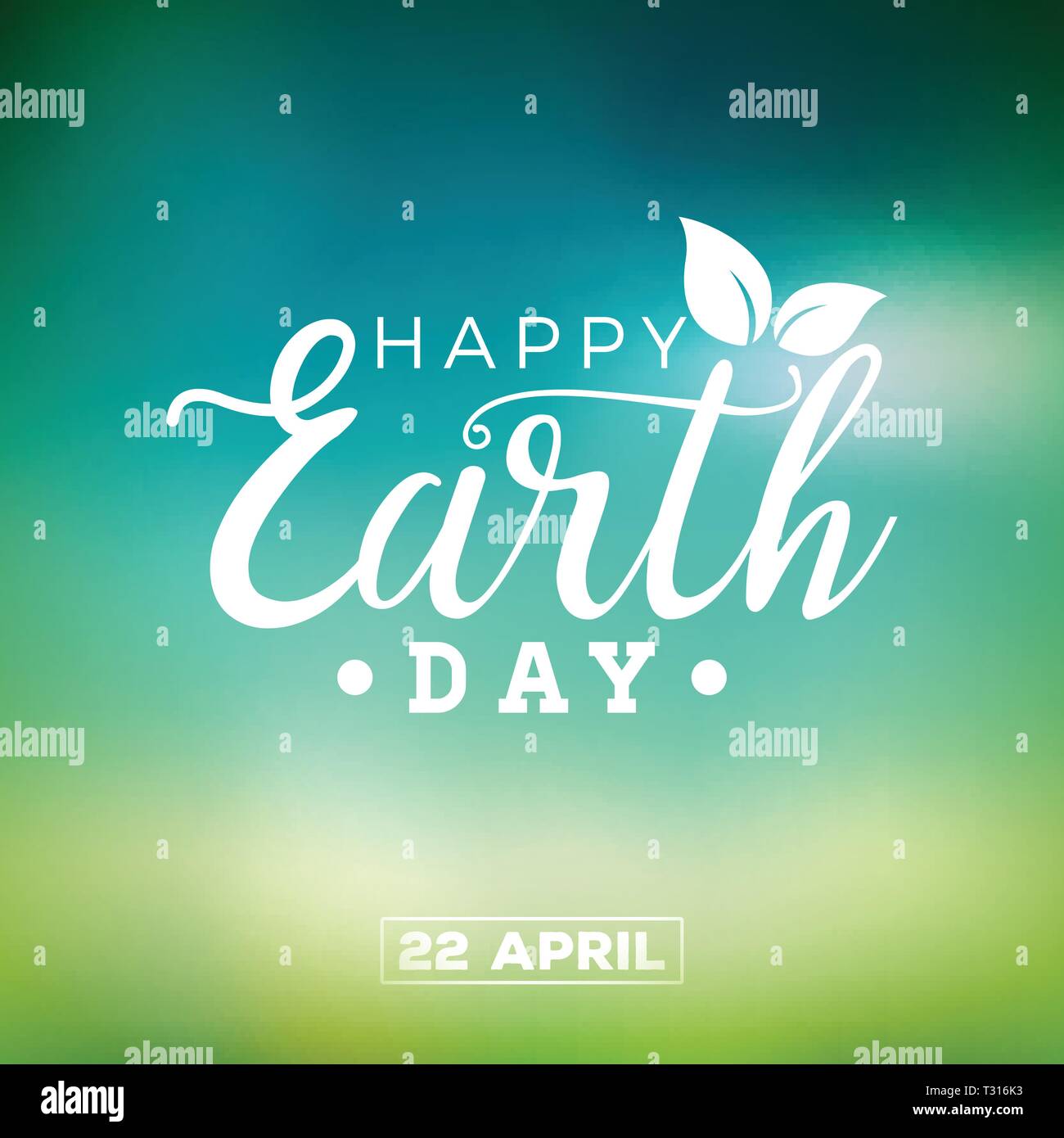 Earth Day Illustration mit Planet und Blatt. Hintergrund der Weltkarte auf dem umweltkonzept vom april 22. Vektor-Design für Banner, Poster oder Grußkarte. Stock Vektor