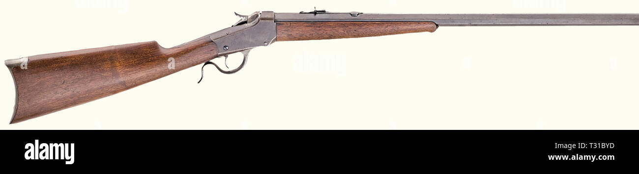 Die langen Arme, moderne Systeme, Winchester Single Shot (1885) Modell, Kaliber 25-20 S, Nummer 103735, hergestellt 1918, Additional-Rights - Clearance-Info - Not-Available Stockfoto