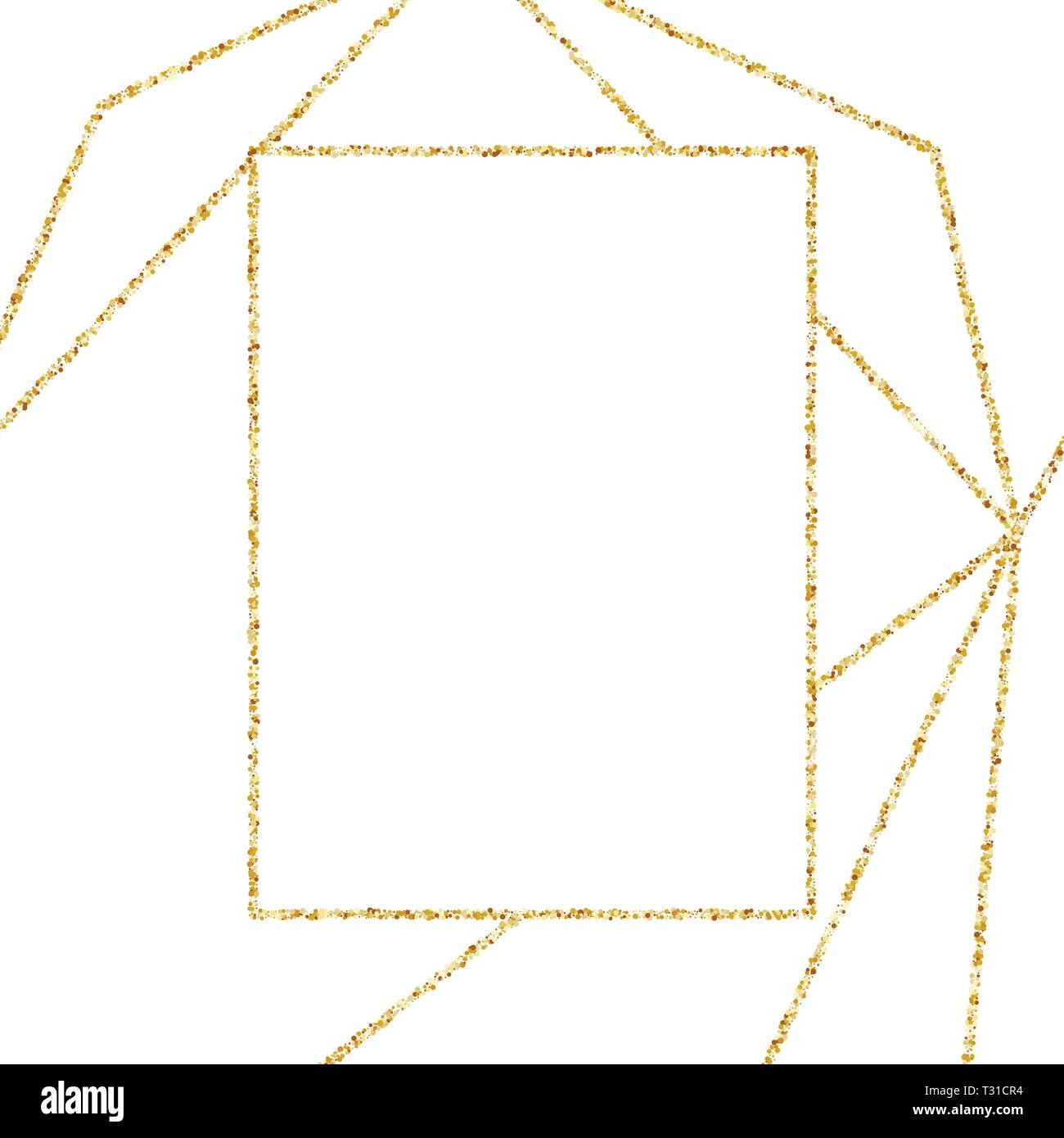 Geometrische Gold Rahmen Fur Hochzeit Oder Geburtstag Einladung Hintergrund Vektor Modernes Design Template Fur Broschure Plakat Oder Greetina Karte Art Deco Stock Vektorgrafik Alamy