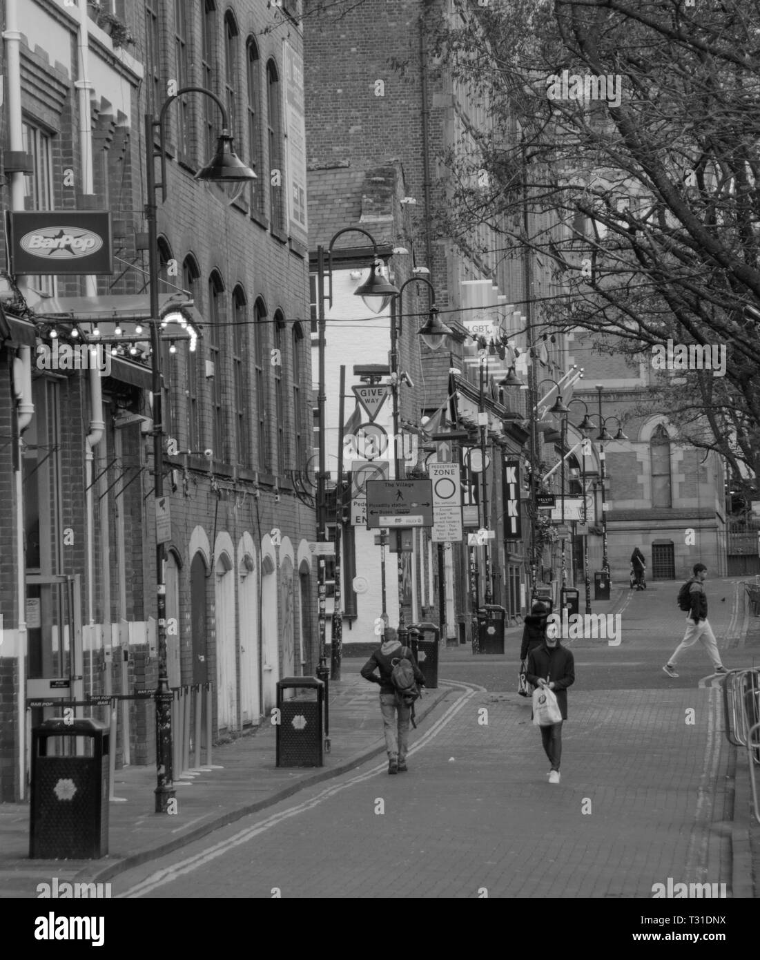 Gay Village, Canal Street, im Stadtzentrum von Manchester, England, UK. Stockfoto