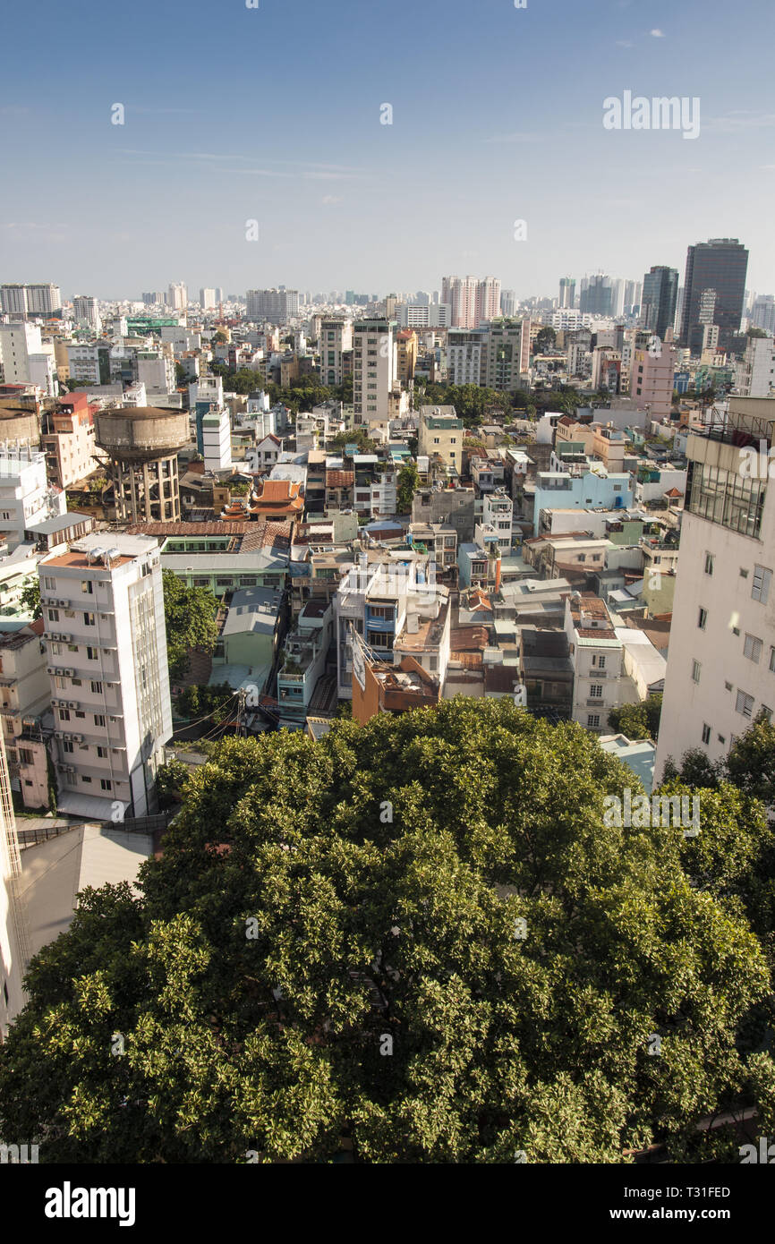 Ho Chi Min City Skyline Vietnam, früher bekannt als Saigon Stockfoto