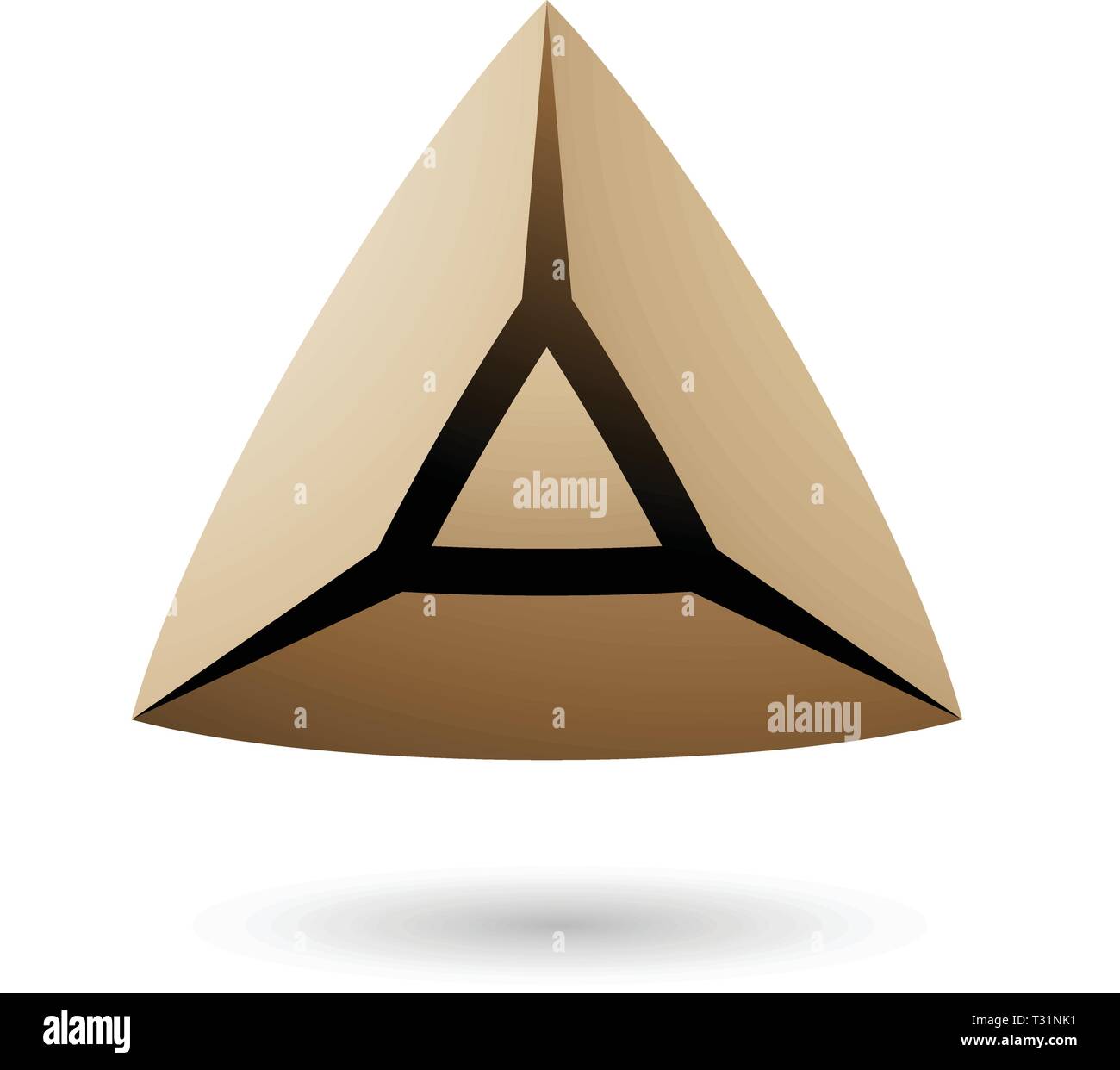 Vector Illustration von Beige und Bold 3d Pyramide isoliert auf weißem Hintergrund Stock Vektor