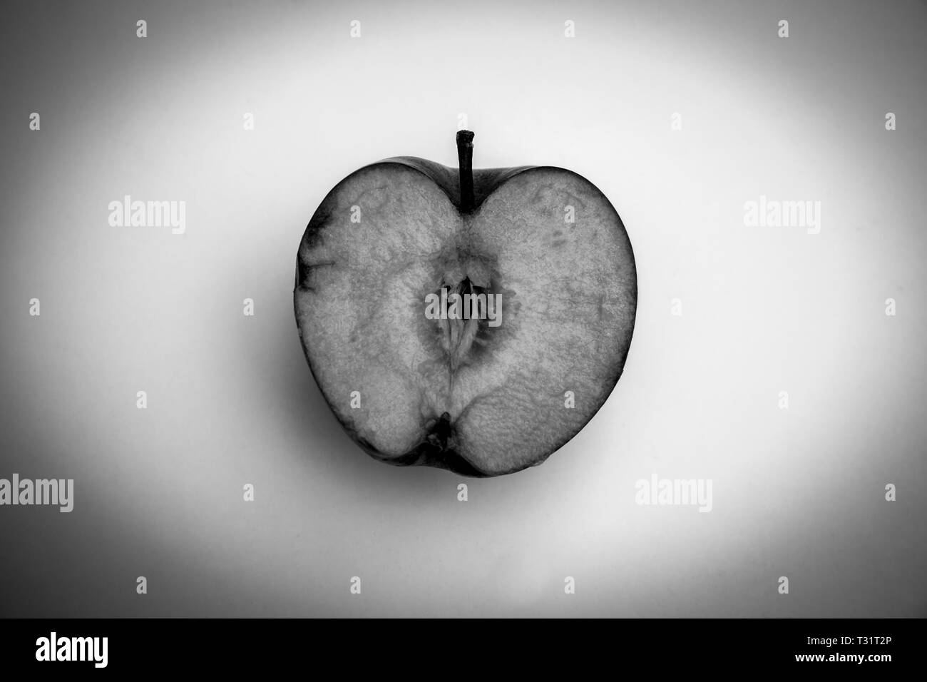 Schwarz und Weiß Apple Stockfoto